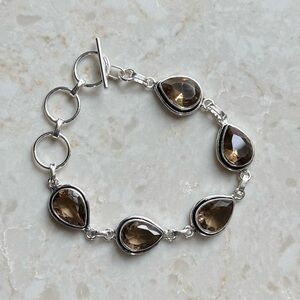 NWOT Sundance Desert Rain Bracelet, Smoky Quartz, Sterling Silver